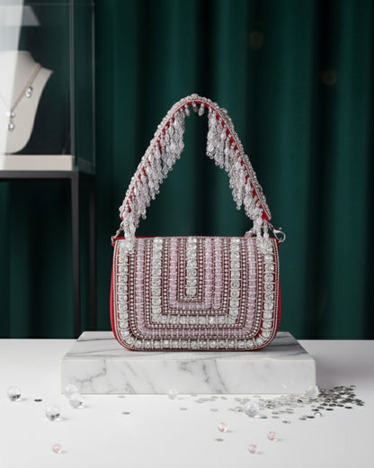 Diana Rhinestone Flap Clutch
