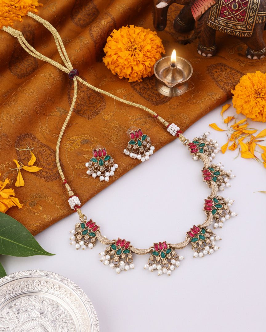 Rajeshvari Kundan Choker Set with Earring