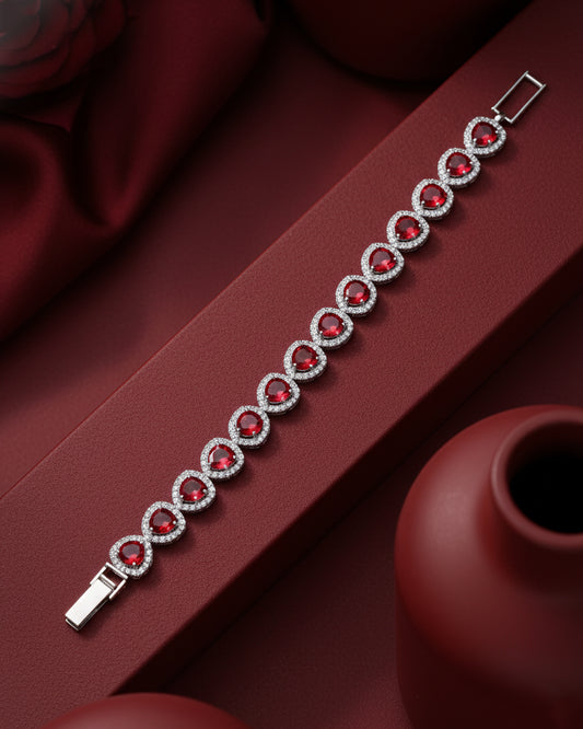 Red Veloria AD Tennis Bracelet - Openable