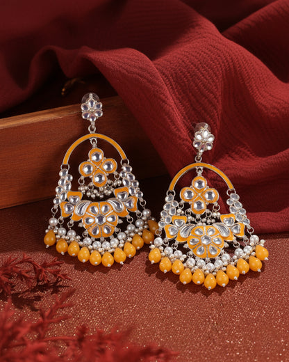 Yellow Rajvee Meena Chandbali