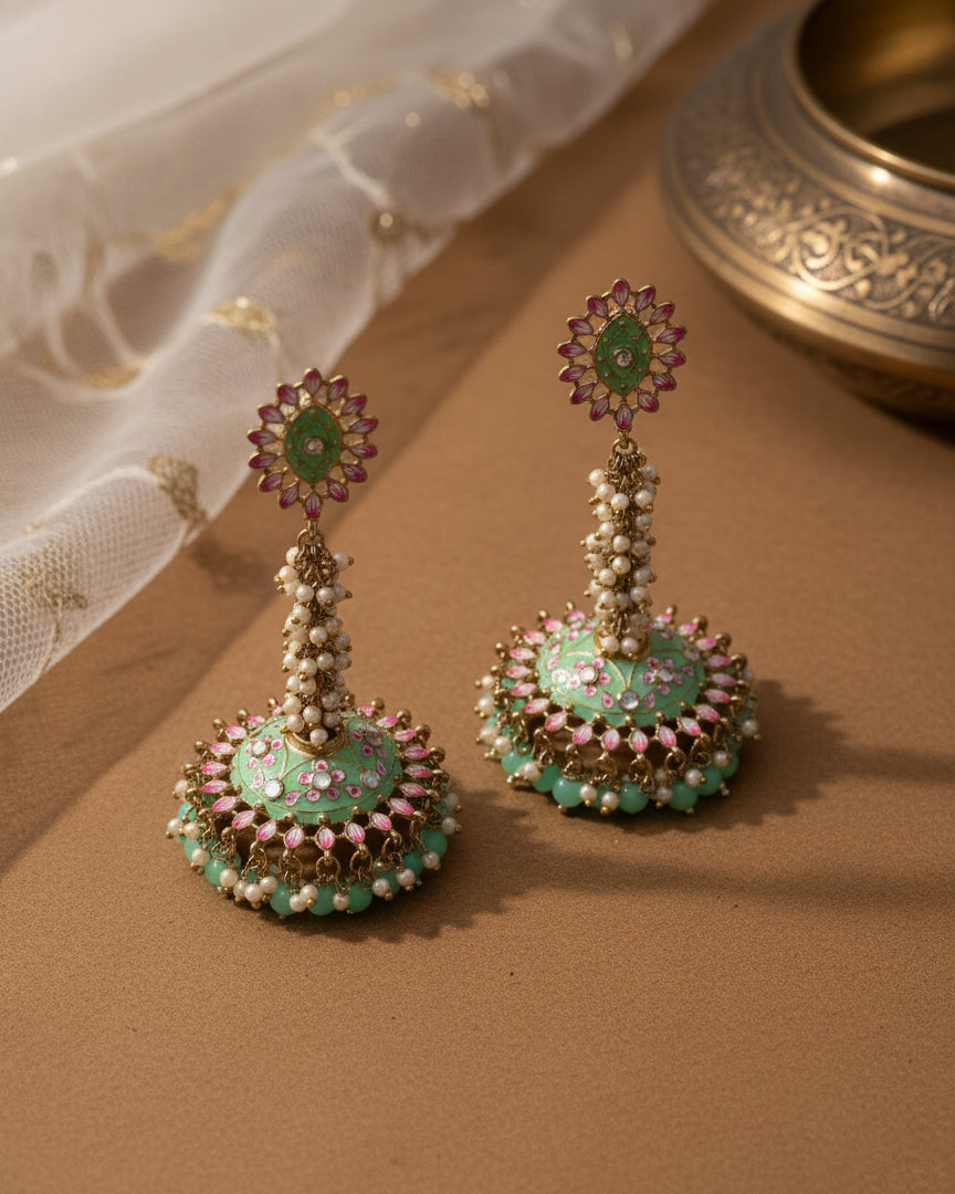 Mint Green Iffat Designer Earring