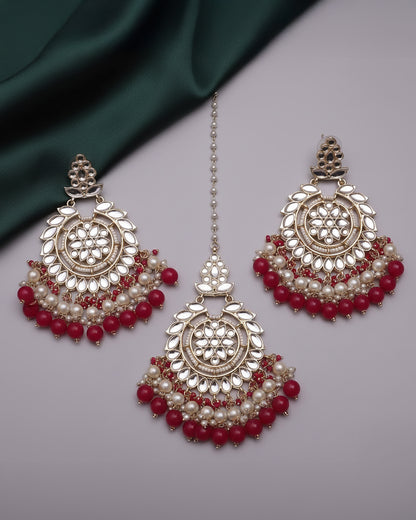 Red Shaili Teeka Earring