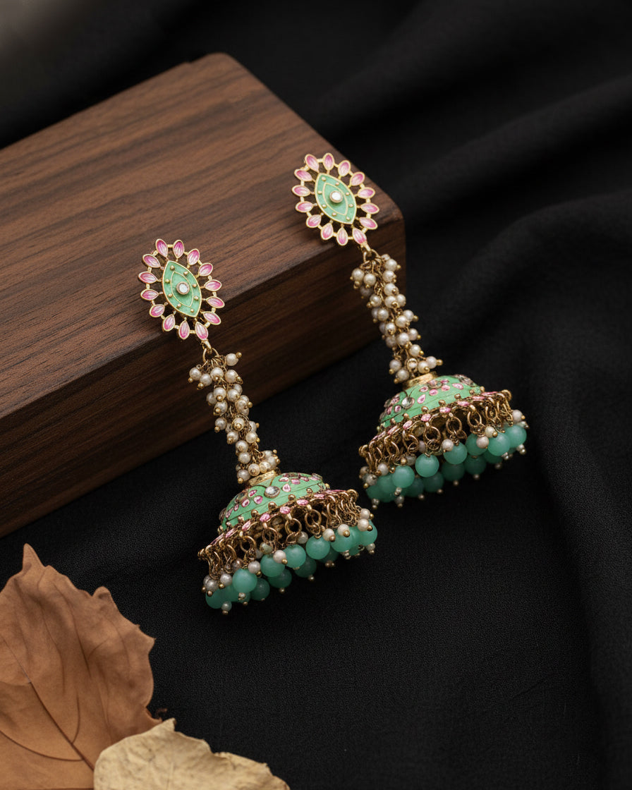 Mint Green Iffat Designer Earring