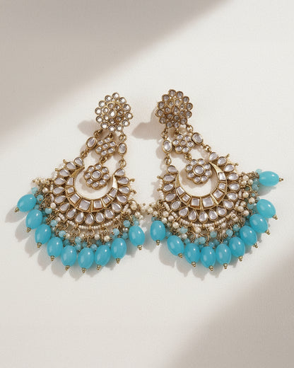 Turquoise Ujala Chandbali