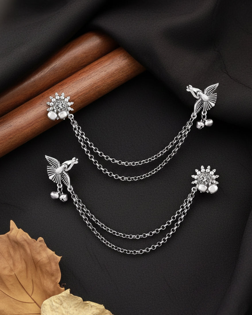 Silver Hema Designer Cuff Earring Brass Lookalike