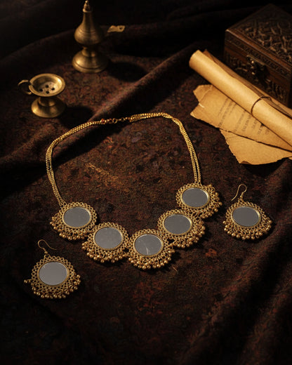 Manisha Oxidised Necklace With Earrings Set