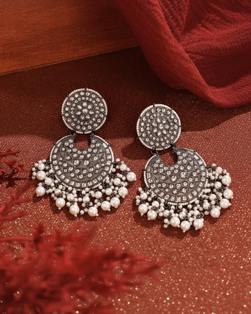 Black Radhika Chandbali