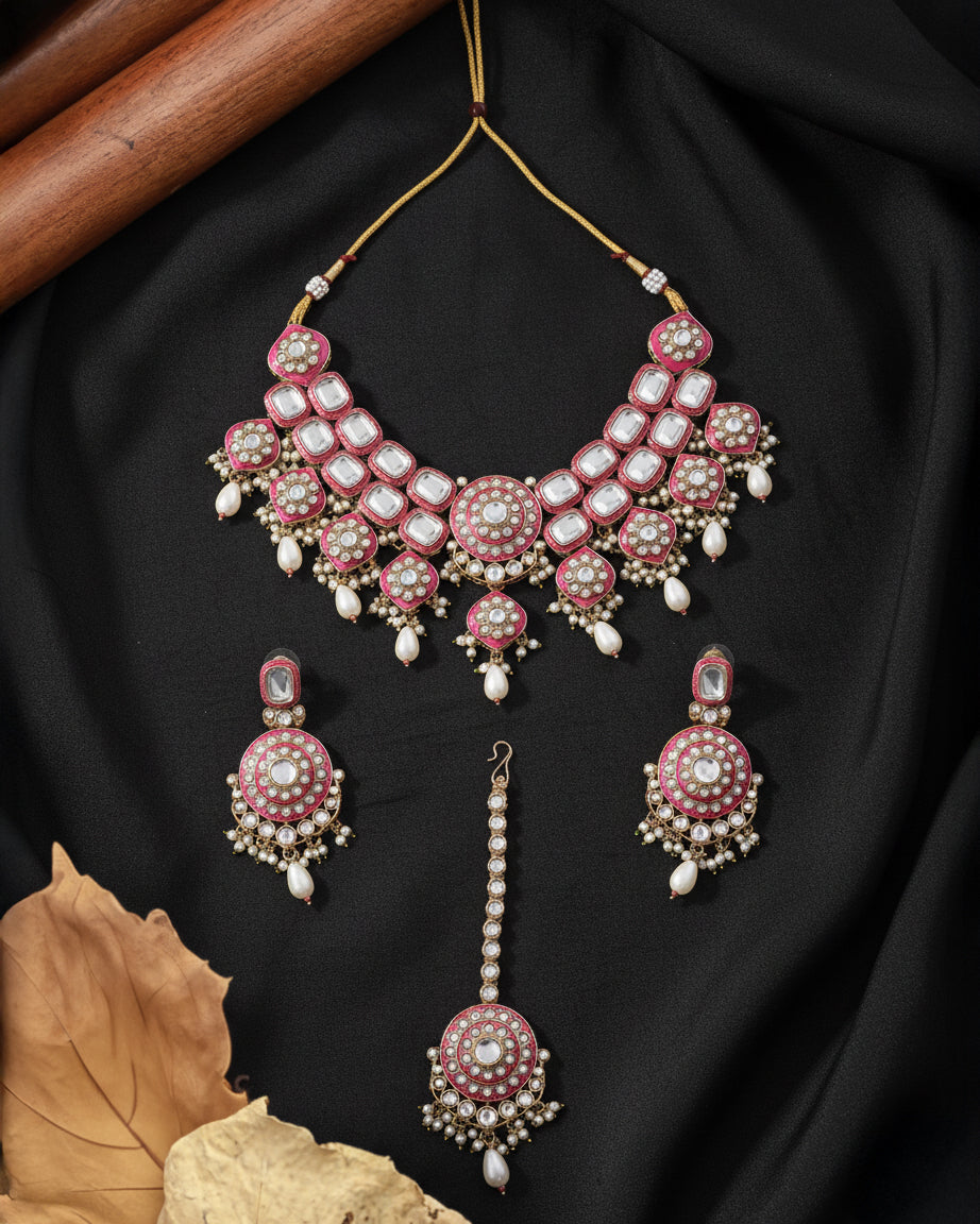 Danya Meenakari NeckSet With Earrings