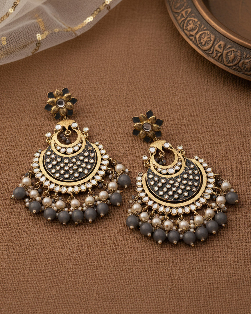 Grey Nazma Chandbali