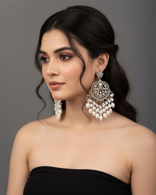 Pearl Ishmeet Designer Jadau Pakistani Chandbali