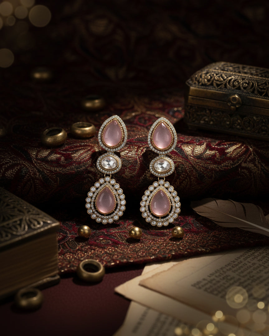Blush Amani Premium Designer Zircone Polki Dupe Earring