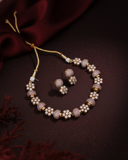 Lilac Irina Premium Polki Zircone Necklace