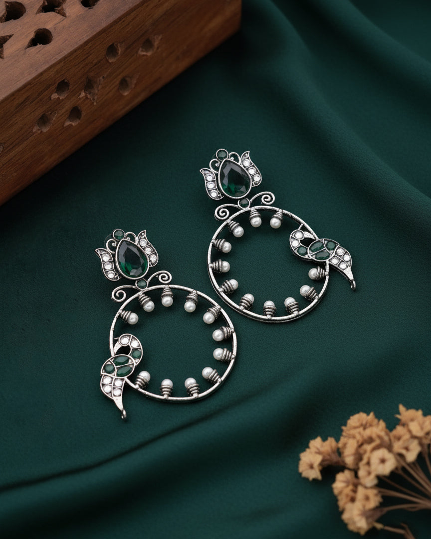Green Idhika Boho Earring