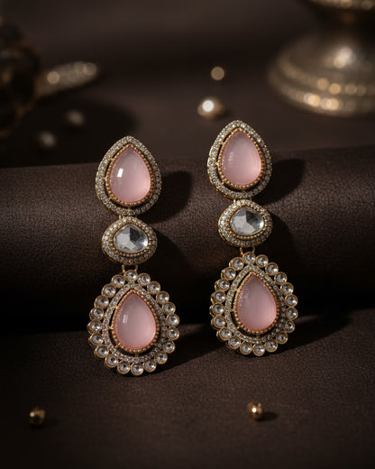 Blush Amani Premium Designer Zircone Polki Dupe Earring