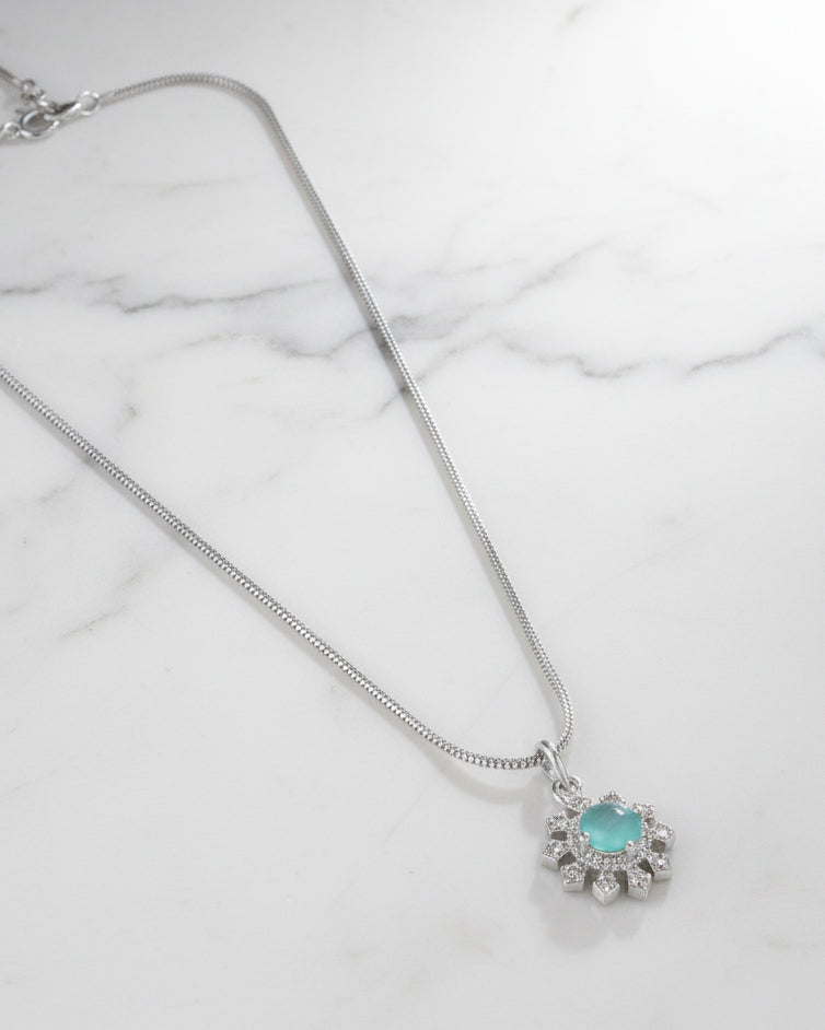 Mint Zeliana AD Pendant Necklace