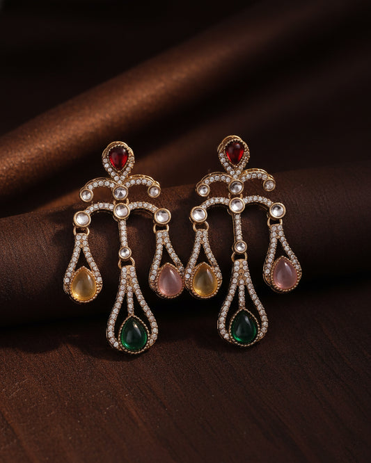 Multi Urvi Premium Designer Zircone Earring