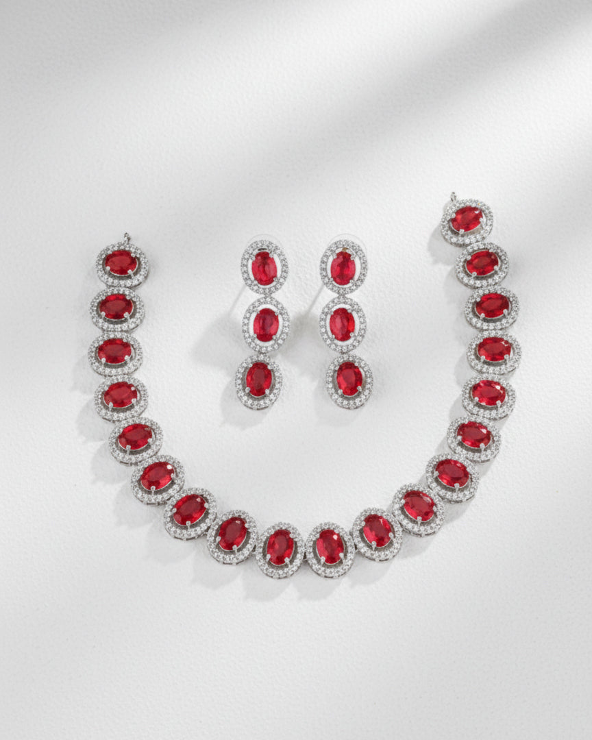 Red Chloe AD Necklace Set