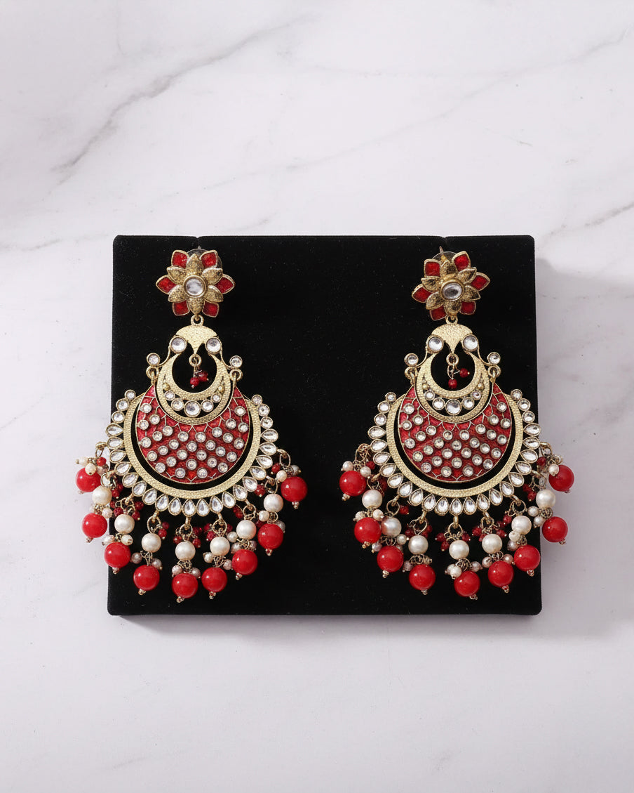 Red Nazma Chandbali