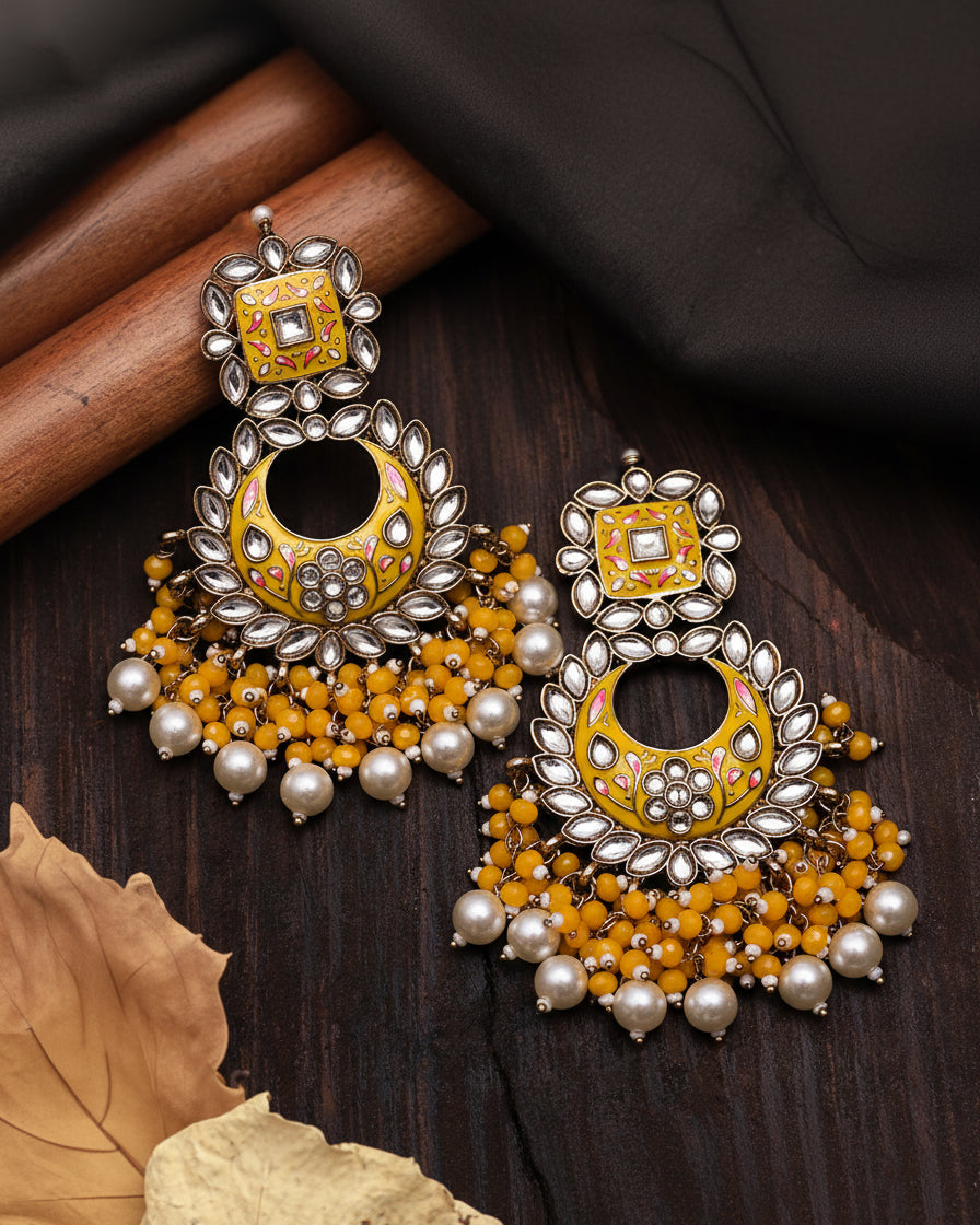 Yellow Anisha Chandbali