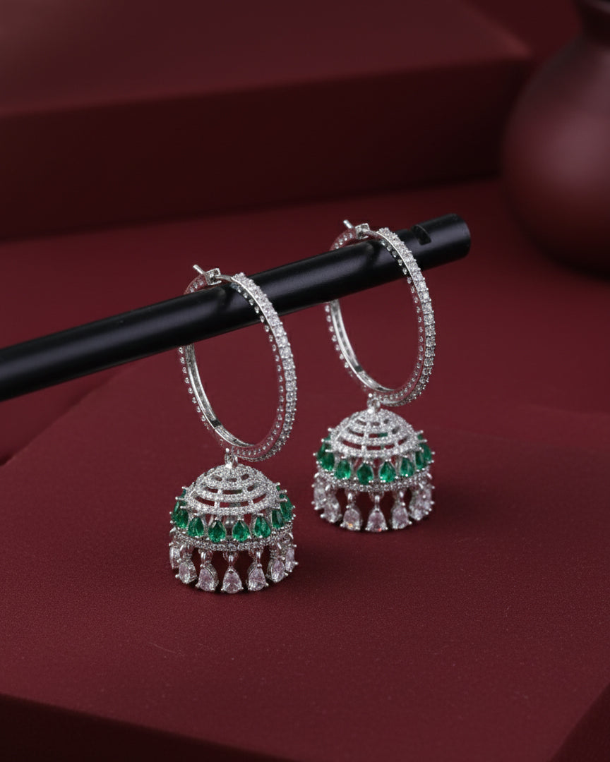 Emerald Catelyn AD Hoop Earrings
