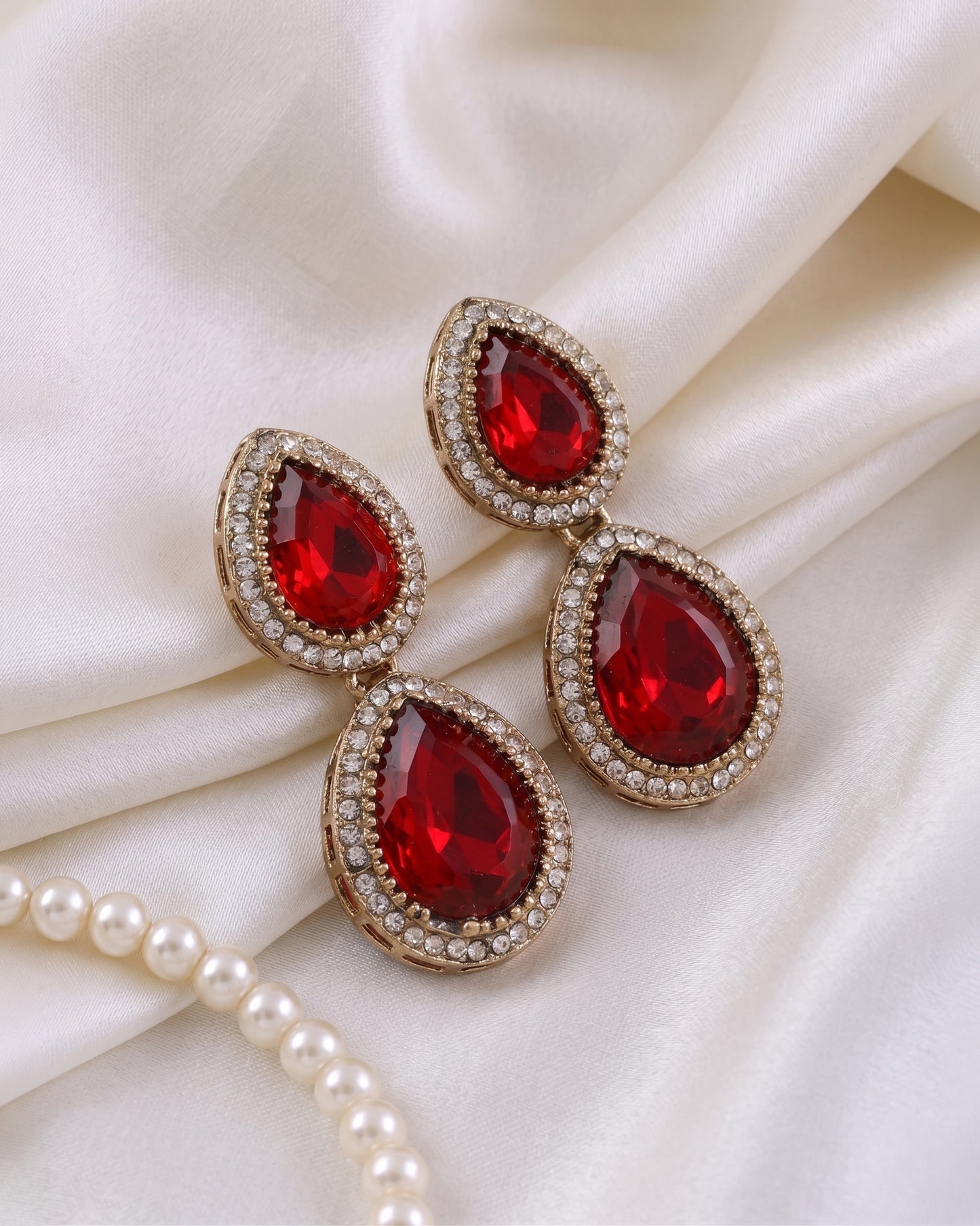 Ruby Ishmrita Premium Designer Zircone Polki Dupe Earring