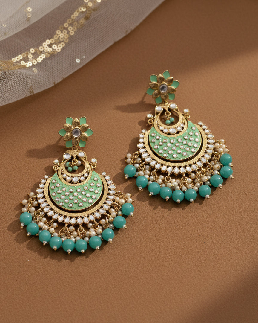 Mint Green Nazma Chandbali