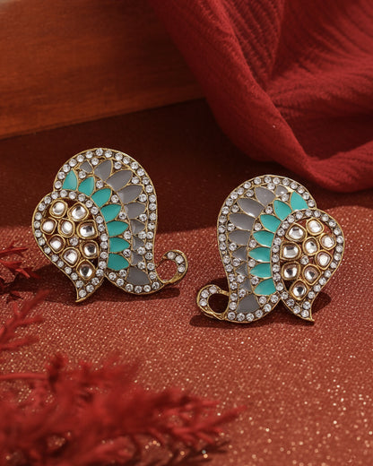 Grey Turquoise Urfi Stud