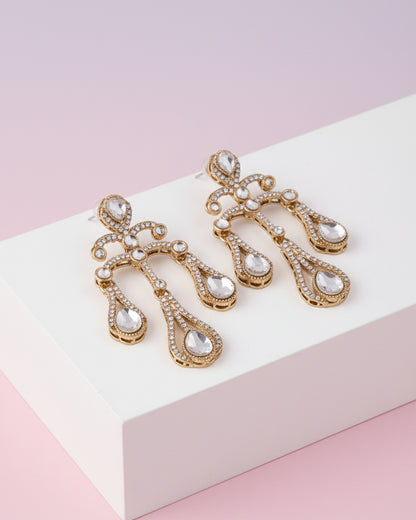 Silver Urvi Premium Designer Zircone Earring