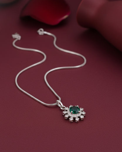 Green Zeliana AD Pendant Necklace