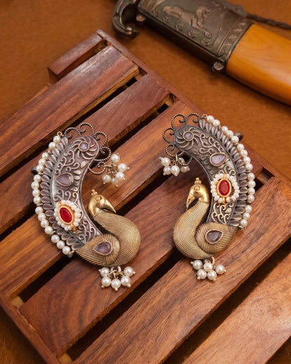 White Ruby Uraisha Designer Ear Cuff Earring
