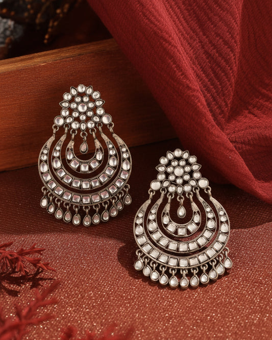Kundan Black Chandbali