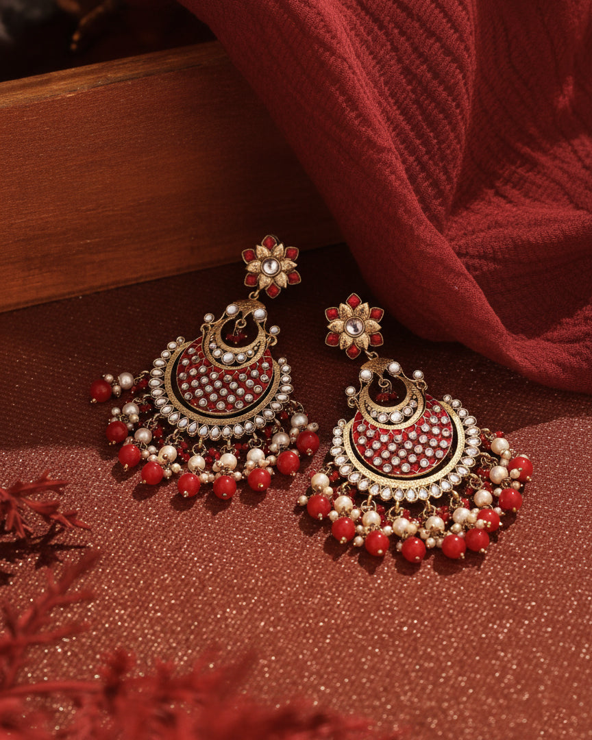 Red Nazma Chandbali