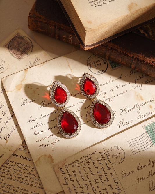 Ruby Ishmrita Premium Designer Zircone Polki Dupe Earring