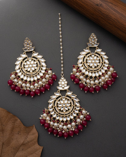 Red Shaili Teeka Earring