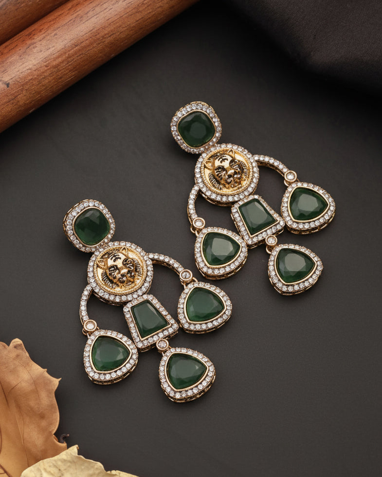 Anaya Green Sabya Designer Earring