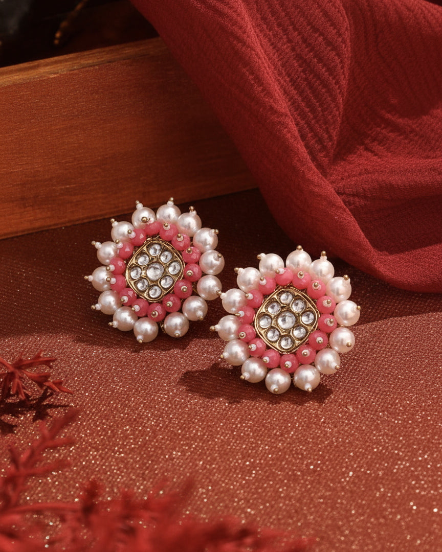 Coral Urvashi Stud