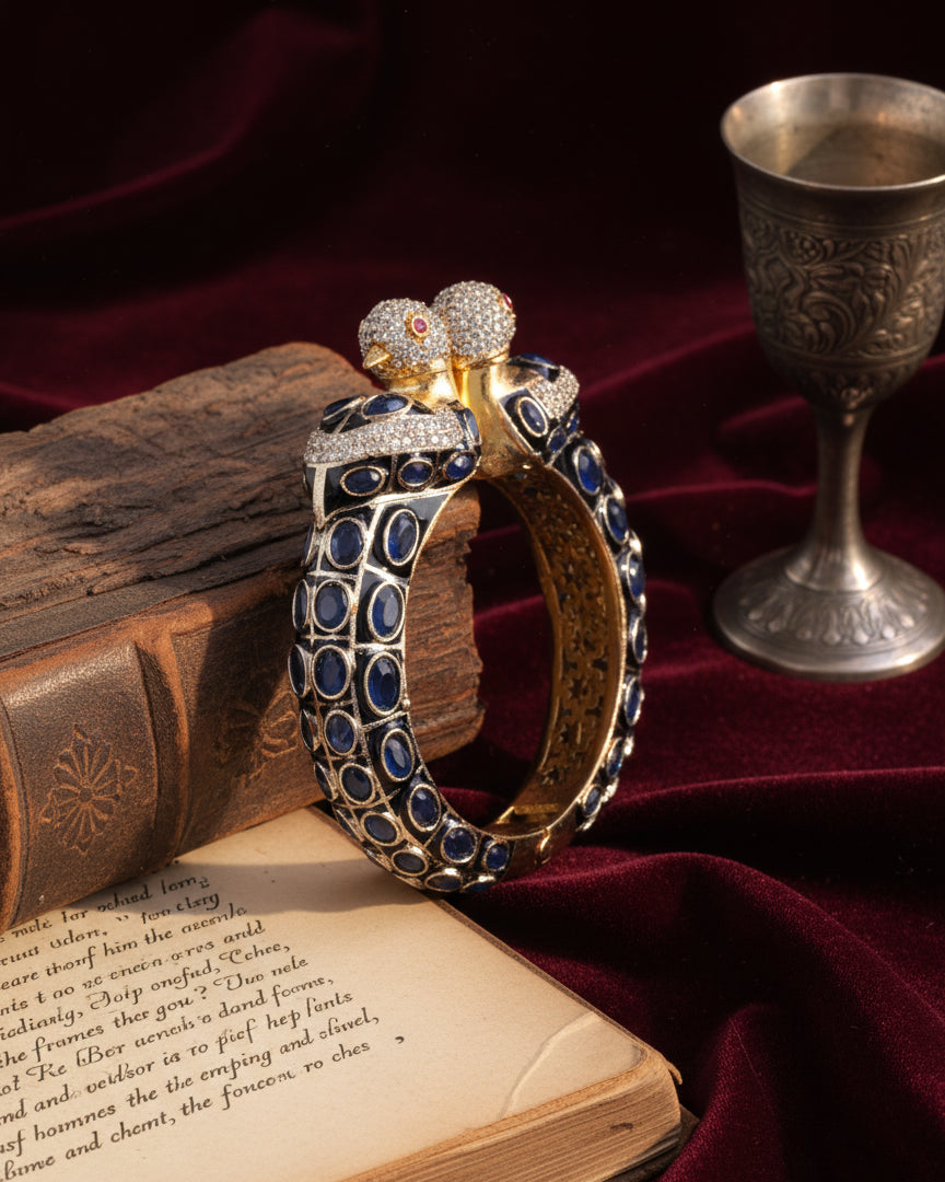 Blue Samyukta Premium Polki Kada