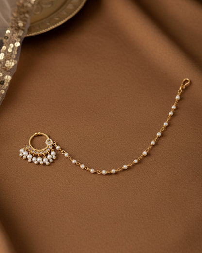 Pearl Kishvar Nath Non Pierced Nose Ring