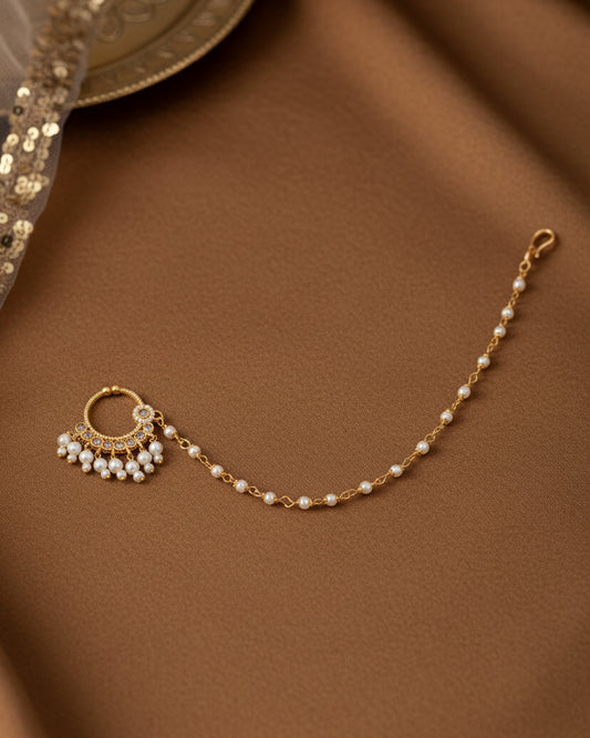 Pearl Kishvar Nath Non Pierced Nose Ring