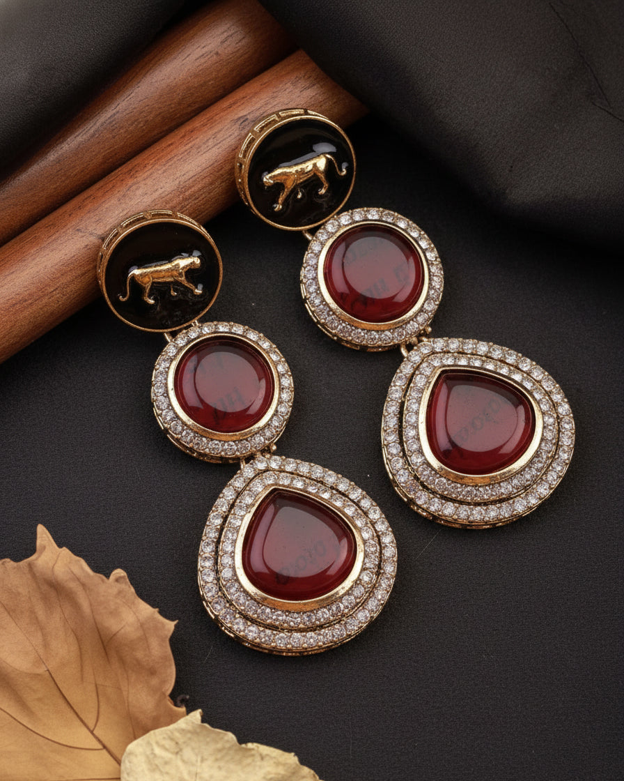 Wine Anaira Designer Earring