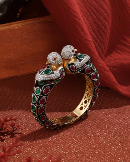 Red Green Samyukta Premium Polki Kada