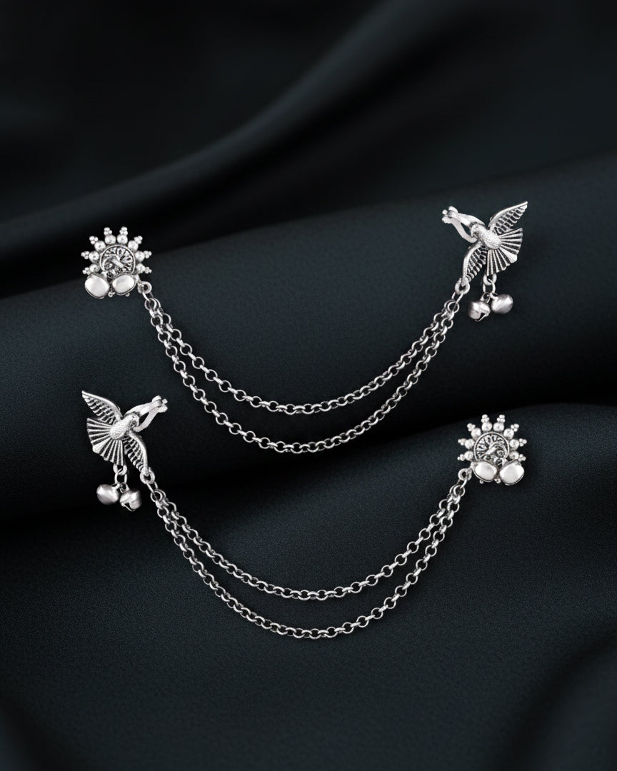 Silver Hema Designer Cuff Earring Brass Lookalike