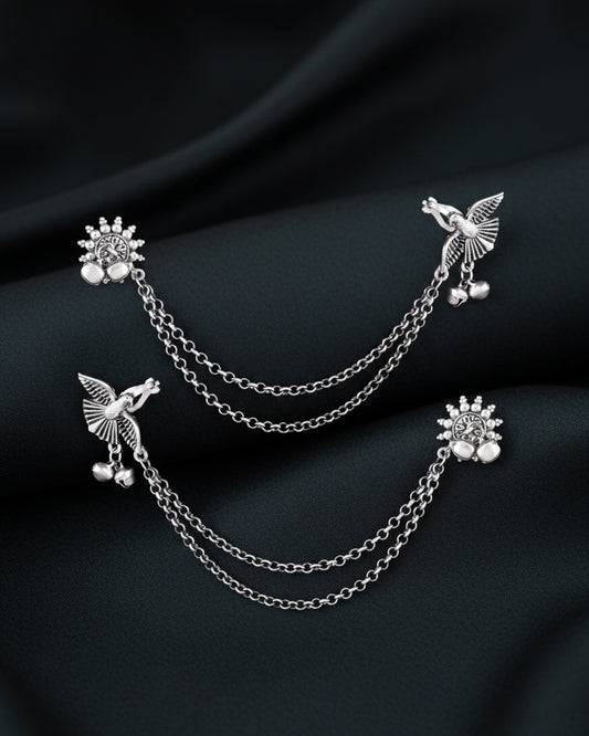 Silver Hema Designer Cuff Earring Brass Lookalike