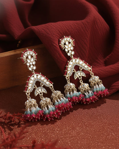 Pink Prabhnoor Jhumka