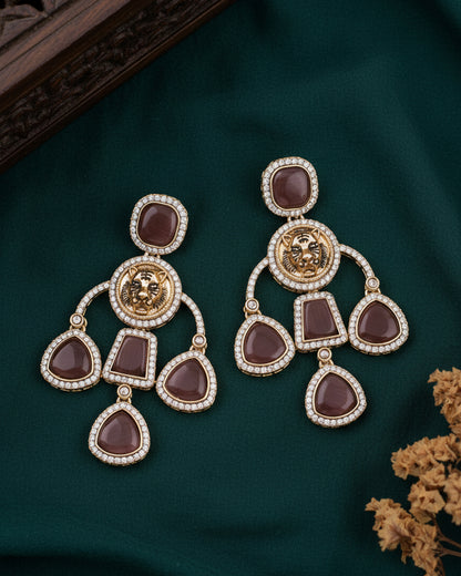 Anaya Wine Sabya Designer Earring