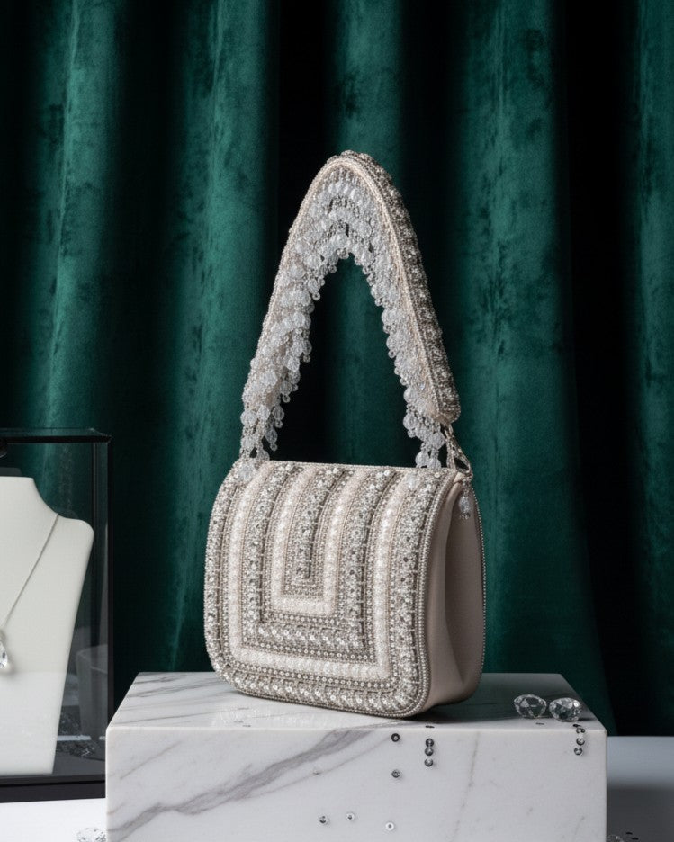 Diana Rhinestone Flap Clutch