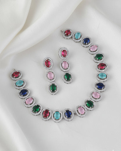 Multi Chloe AD Necklace Set