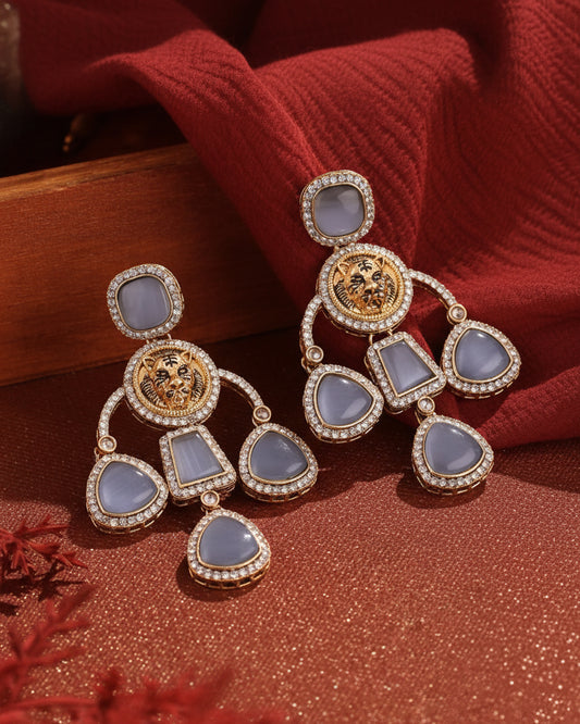 Voilet Blue Sabya Designer Earring