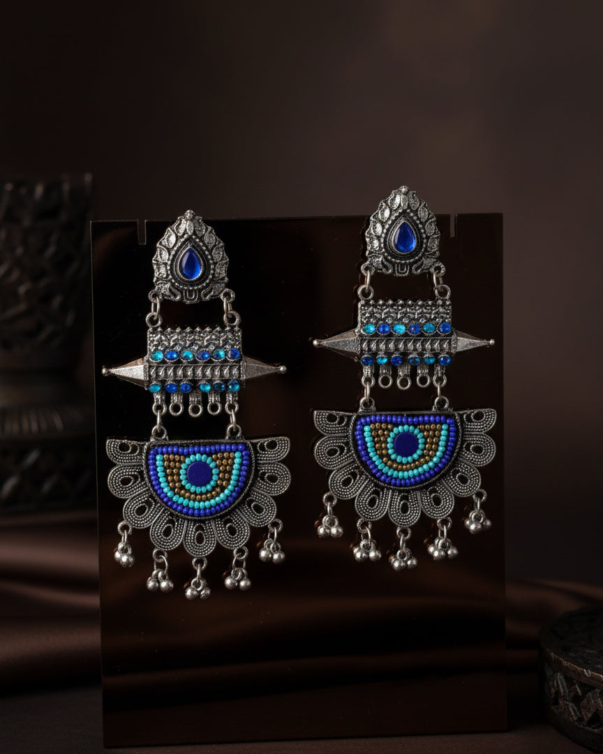 Mihir Oxidised Jhumka Earrings
