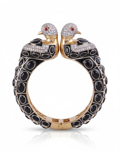 Black Samyukta Premium Polki Kada